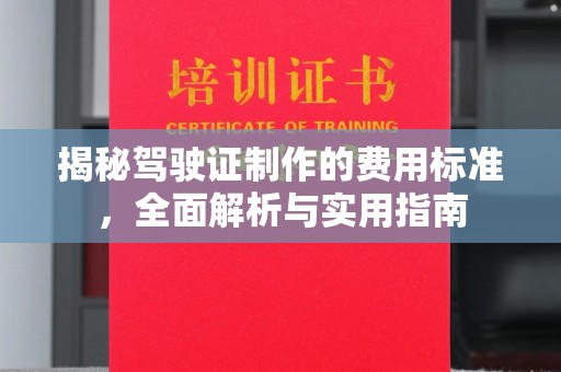 甘肃揭秘驾驶证制作的费用标准，全面解析与实用指南